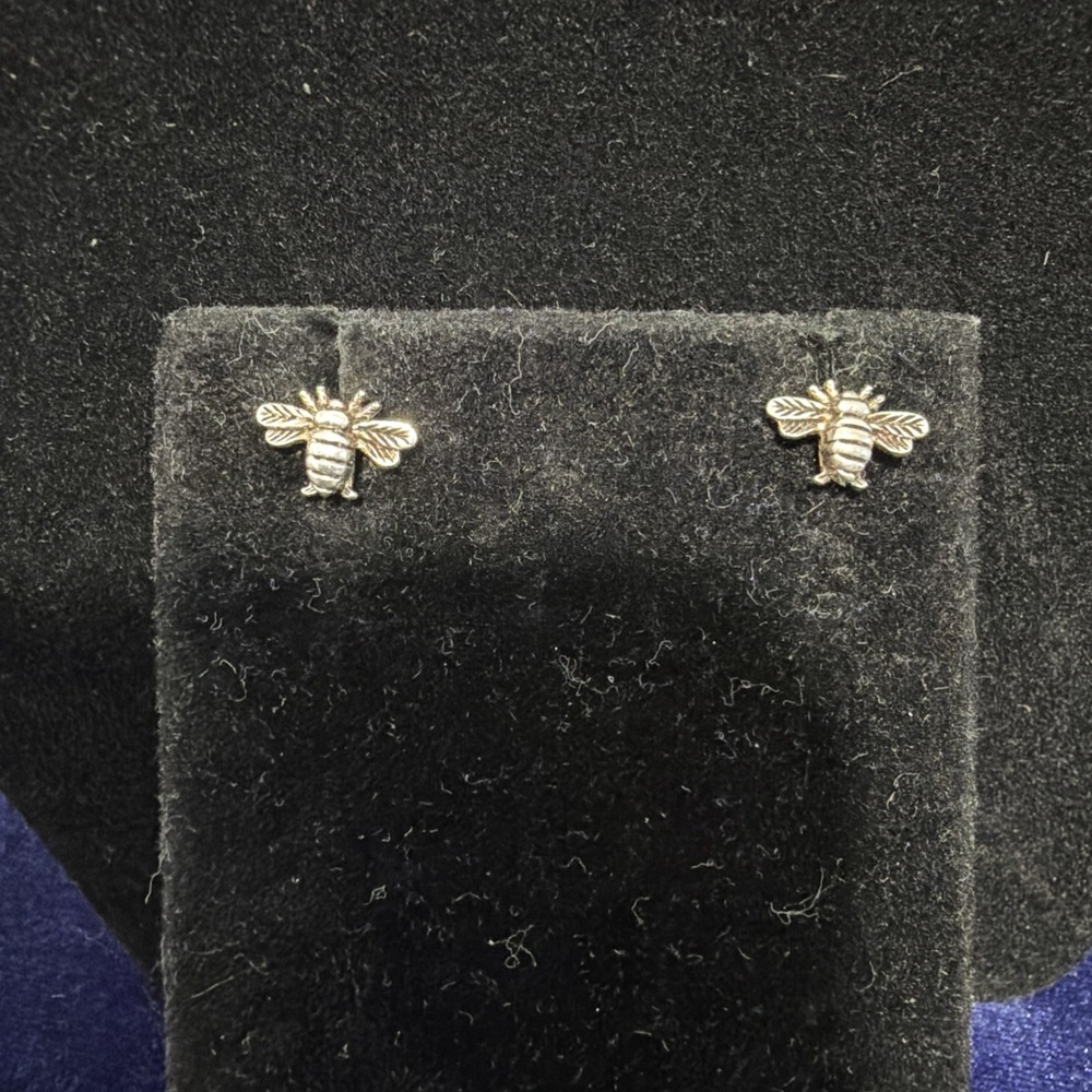 Baby Bee Stud Earrings Sterling Silver 925 Hallmarked